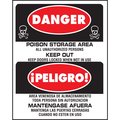 Hy-Ko Danger Poison Storage Area Bilingual Sign 14.5" x 18.5", 5PK A03074